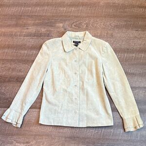 VTG Clothes by Revue Suede Leather Jacket Women’s M Pale Green Button Front